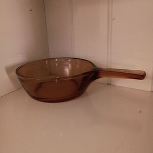 Visionware Vintage  Amber Glass Cookware with Handle 6"
